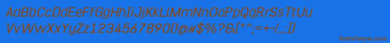 HurufoNumeroItalic Font – Brown Fonts on Blue Background