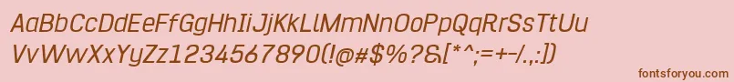 HurufoNumeroItalic Font – Brown Fonts on Pink Background
