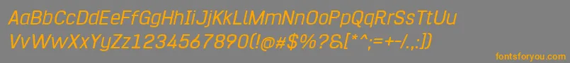 HurufoNumeroItalic Font – Orange Fonts on Gray Background