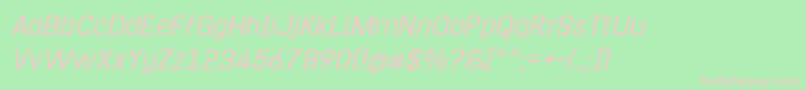 HurufoNumeroItalic Font – Pink Fonts on Green Background