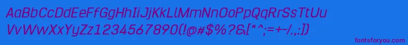 HurufoNumeroItalic Font – Purple Fonts on Blue Background