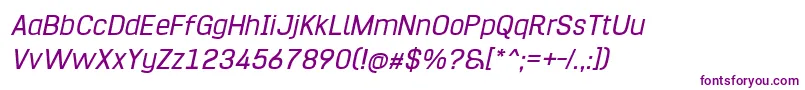 HurufoNumeroItalic Font – Purple Fonts on White Background