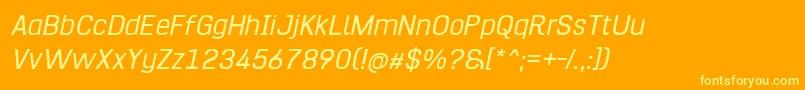 HurufoNumeroItalic Font – Yellow Fonts on Orange Background