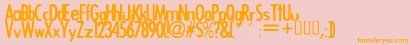 Triggera-Schriftart – Orangefarbene Schriften auf rosa Hintergrund