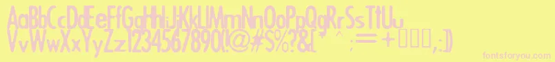 Triggera Font – Pink Fonts on Yellow Background