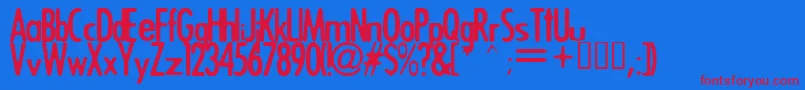 Triggera Font – Red Fonts on Blue Background