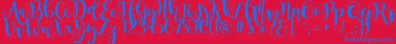 MagnoliaSky Font – Blue Fonts on Red Background