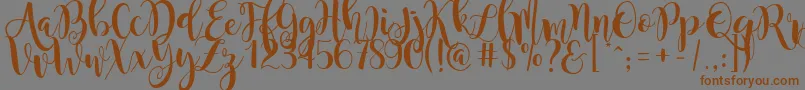 MagnoliaSky Font – Brown Fonts on Gray Background