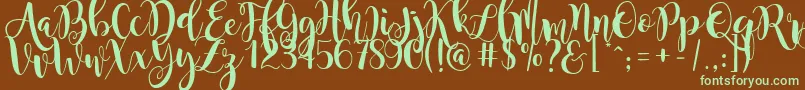 MagnoliaSky Font – Green Fonts on Brown Background