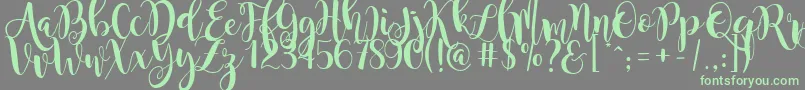 MagnoliaSky Font – Green Fonts on Gray Background