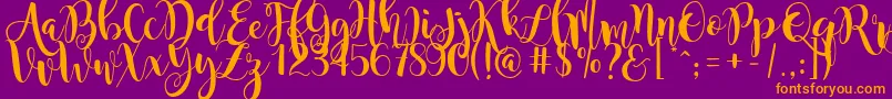 MagnoliaSky Font – Orange Fonts on Purple Background