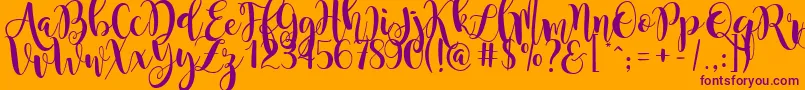 MagnoliaSky Font – Purple Fonts on Orange Background