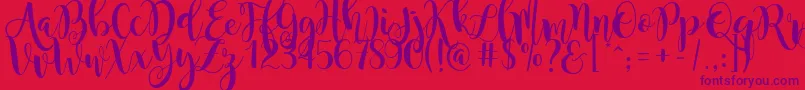 MagnoliaSky Font – Purple Fonts on Red Background