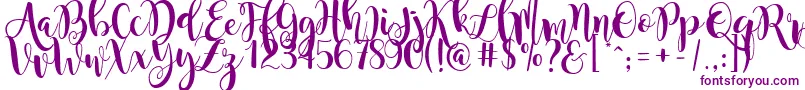 MagnoliaSky-Schriftart – Violette Schriften auf weißem Hintergrund