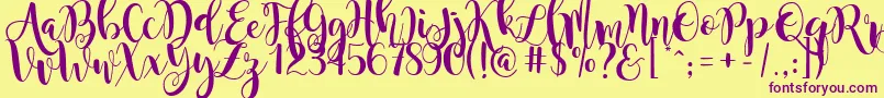 MagnoliaSky Font – Purple Fonts on Yellow Background