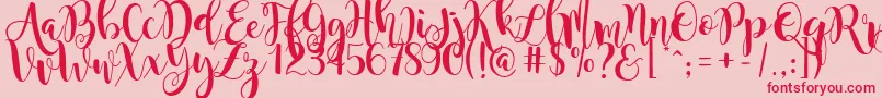 MagnoliaSky Font – Red Fonts on Pink Background
