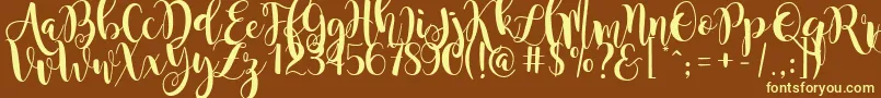 MagnoliaSky Font – Yellow Fonts on Brown Background