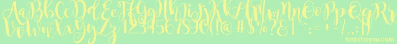 MagnoliaSky Font – Yellow Fonts on Green Background