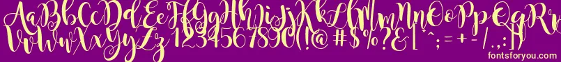 MagnoliaSky Font – Yellow Fonts on Purple Background