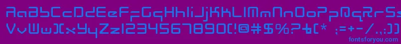 フォントRadiof – 紫色の背景に青い文字