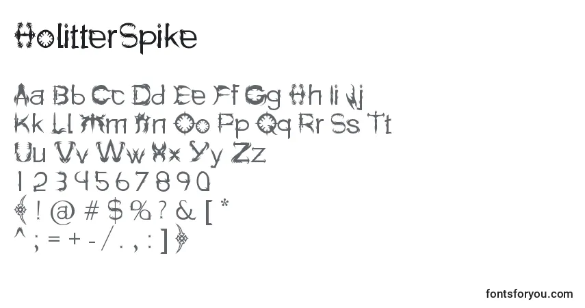 Schriftart HolitterSpike – Alphabet, Zahlen, spezielle Symbole