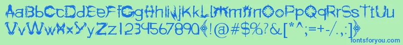 HolitterSpike Font – Blue Fonts on Green Background