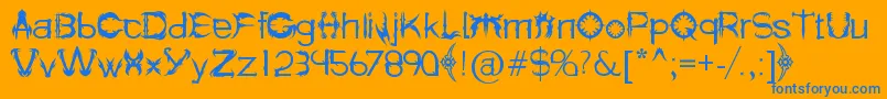 HolitterSpike-Schriftart – Blaue Schriften auf orangefarbenem Hintergrund