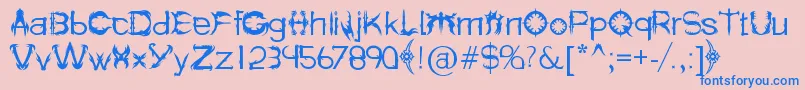 HolitterSpike Font – Blue Fonts on Pink Background