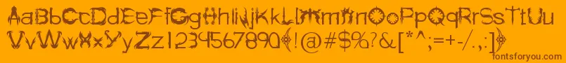 HolitterSpike-Schriftart – Braune Schriften auf orangefarbenem Hintergrund