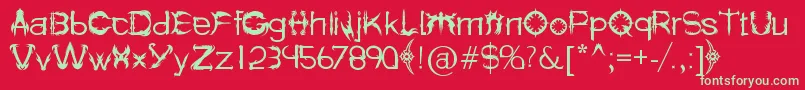 HolitterSpike Font – Green Fonts on Red Background