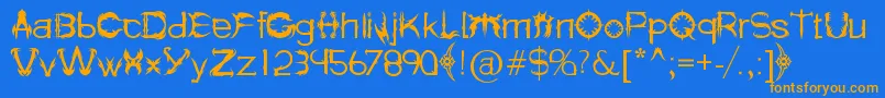 HolitterSpike Font – Orange Fonts on Blue Background