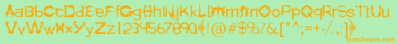 HolitterSpike Font – Orange Fonts on Green Background