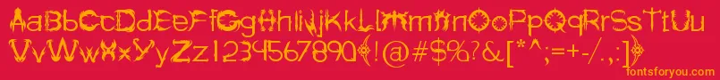 HolitterSpike Font – Orange Fonts on Red Background