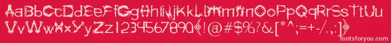 HolitterSpike Font – Pink Fonts on Red Background