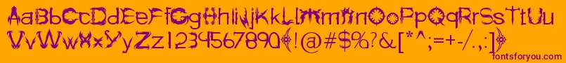 HolitterSpike Font – Purple Fonts on Orange Background