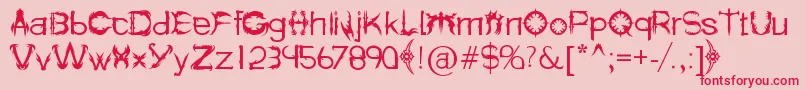 HolitterSpike Font – Red Fonts on Pink Background