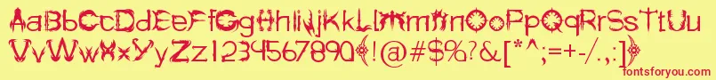 HolitterSpike Font – Red Fonts on Yellow Background