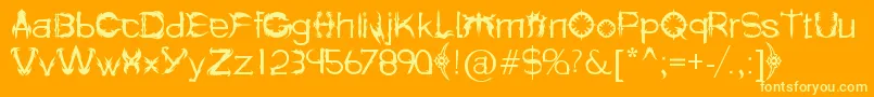 HolitterSpike Font – Yellow Fonts on Orange Background