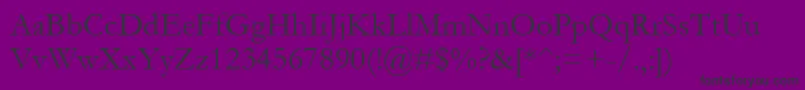 Fonte Gara – fontes pretas em um fundo violeta