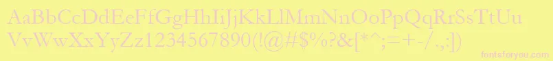 Gara-Schriftart – Rosa Schriften auf gelbem Hintergrund
