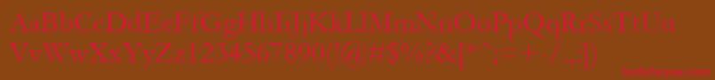 Gara-Schriftart – Rote Schriften auf braunem Hintergrund