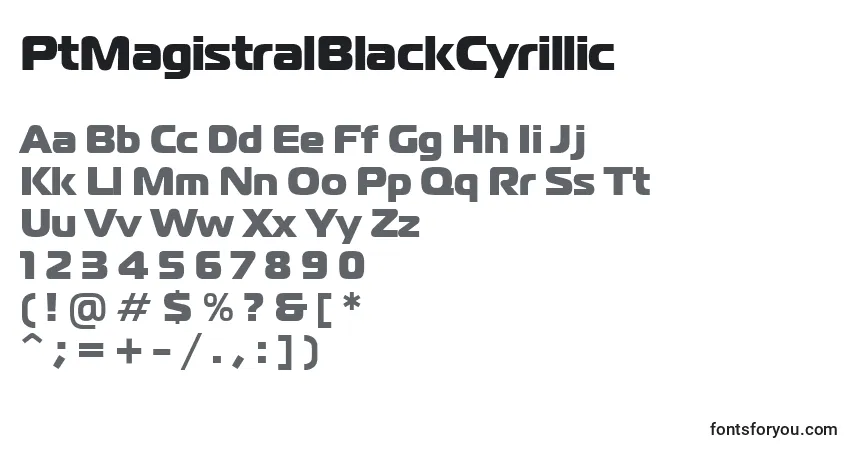 A fonte PtMagistralBlackCyrillic – alfabeto, números, caracteres especiais