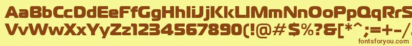 Шрифт PtMagistralBlackCyrillic – коричневые шрифты на жёлтом фоне