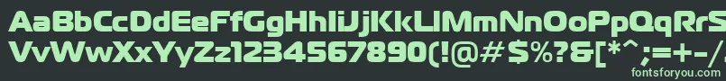 フォントPtMagistralBlackCyrillic – 黒い背景に緑の文字