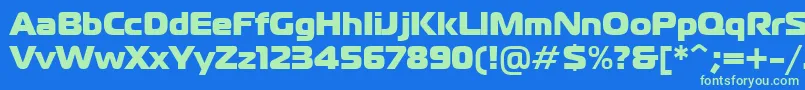 Fonte PtMagistralBlackCyrillic – fontes verdes em um fundo azul