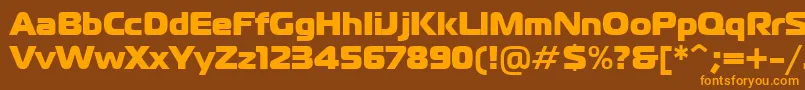 PtMagistralBlackCyrillic Font – Orange Fonts on Brown Background