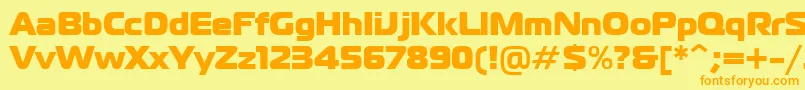 PtMagistralBlackCyrillic Font – Orange Fonts on Yellow Background