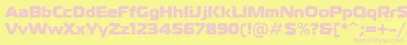 PtMagistralBlackCyrillic Font – Pink Fonts on Yellow Background