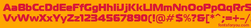 PtMagistralBlackCyrillic-Schriftart – Rote Schriften auf orangefarbenem Hintergrund