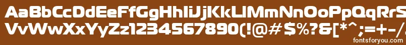 PtMagistralBlackCyrillic-fontti – valkoiset fontit ruskealla taustalla